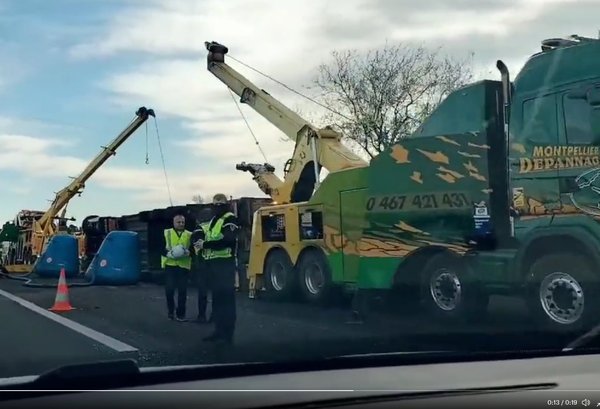 Accident de poids lourd sur l’autoroute A9